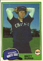 1981 Topps Baseball Cards      412     Britt Burns RC
